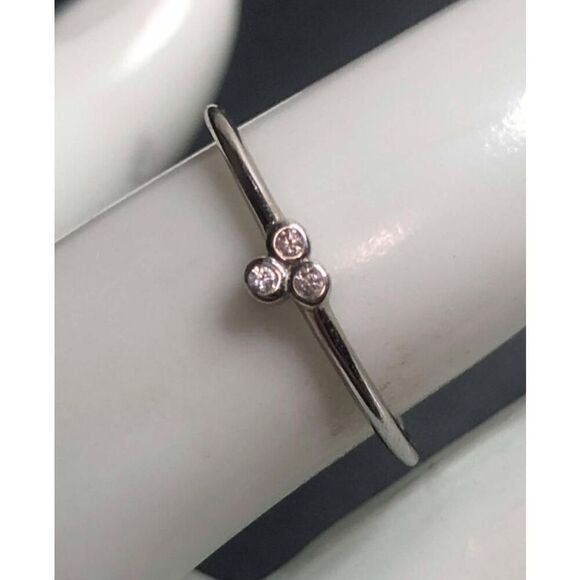 3570 Sterling silver signed 925 SU CH CZ trio band ring sz 7.5 - Picture 1 of 2